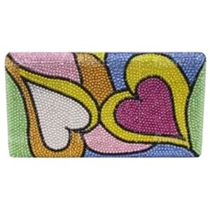CHRISTAL COUTURE ALL YOU NEED IS LOVE SWAROVSKI CRYSTAL HEART EVENING BAG CLUTCH